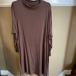 Draped Cowl Neck Jersey Knit Long Sleeve Tunic Dress XL Quiet Luxury Capsule QVC